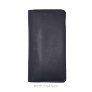 🔴 SLP Zip Long Wallet - Navy Leather